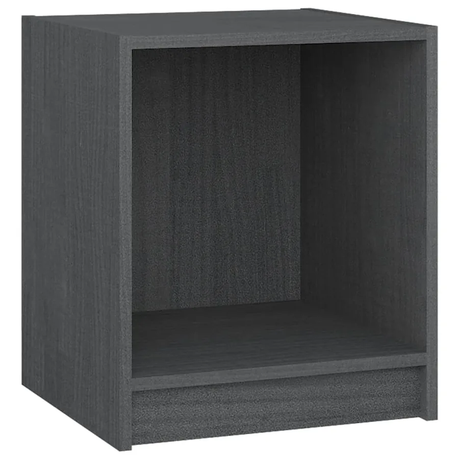 Tables de chevet 2 pcs Gris 35,5x33,5x41,5cm Bois de pin massif - 5