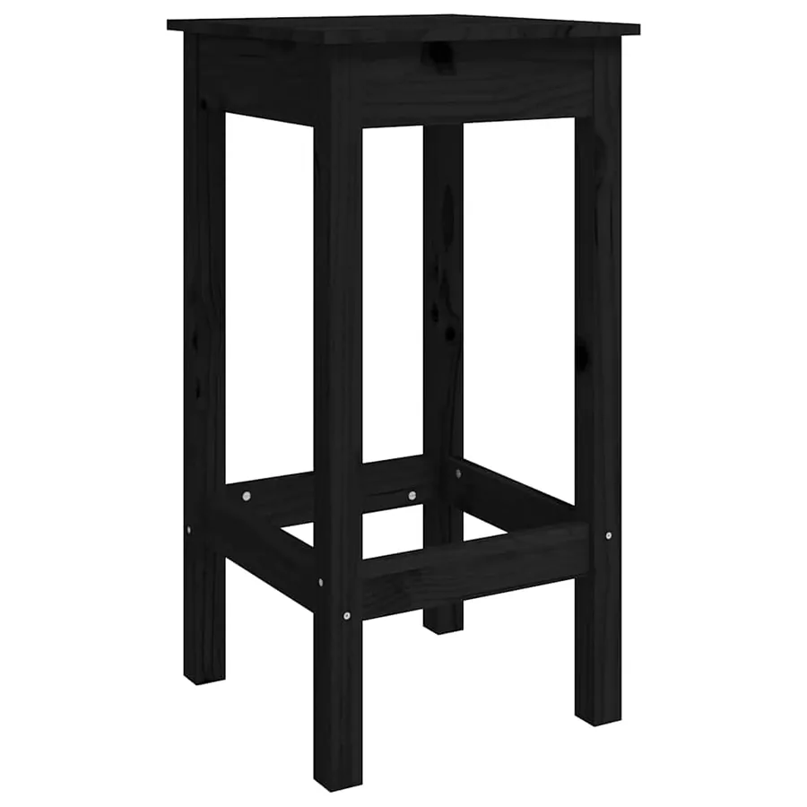 Ensemble de bar de jardin 5 pcs noir bois de pin massif - 7