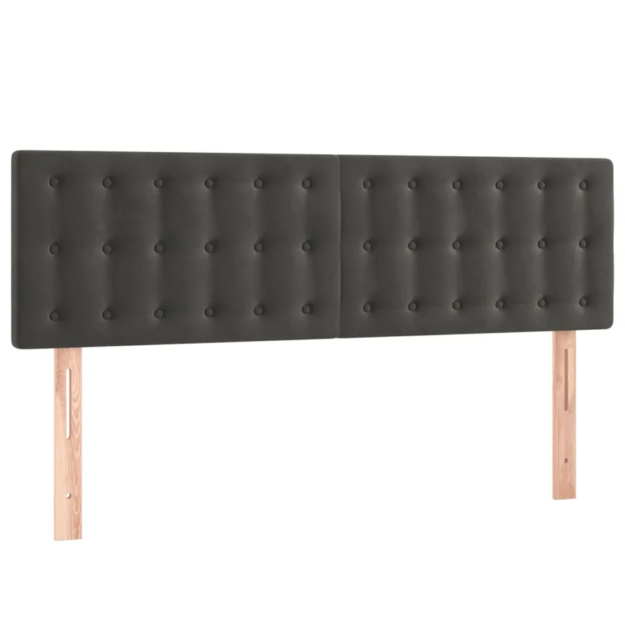 Tête de lit à LED Gris foncé 144x5x78/88 cm Velours - 4