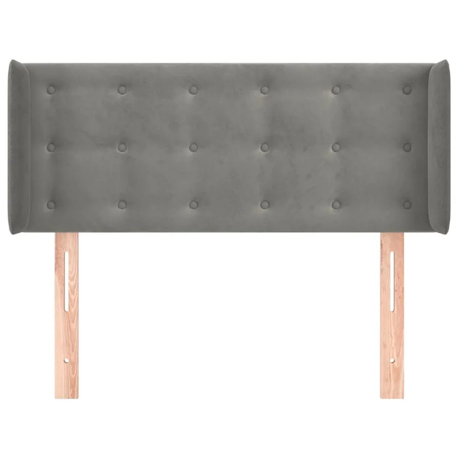 Tête de lit avec oreilles Gris clair 93x16x78/88 cm Velours - 3
