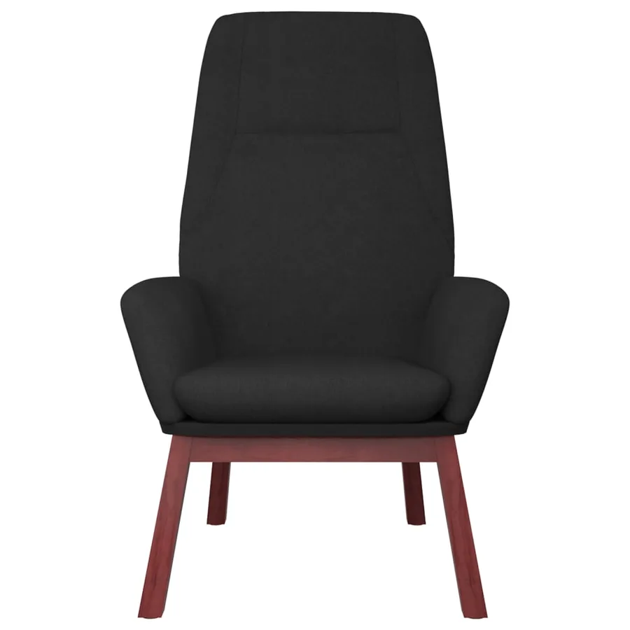 Chaise de relaxation avec repose-pied Noir Tissu - 4