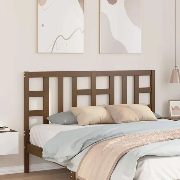 Tête de lit Marron miel 166x4x100 cm Bois massif de pin