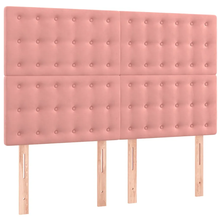 Tête de lit Rose 144x5x118/128 cm Velours - 2