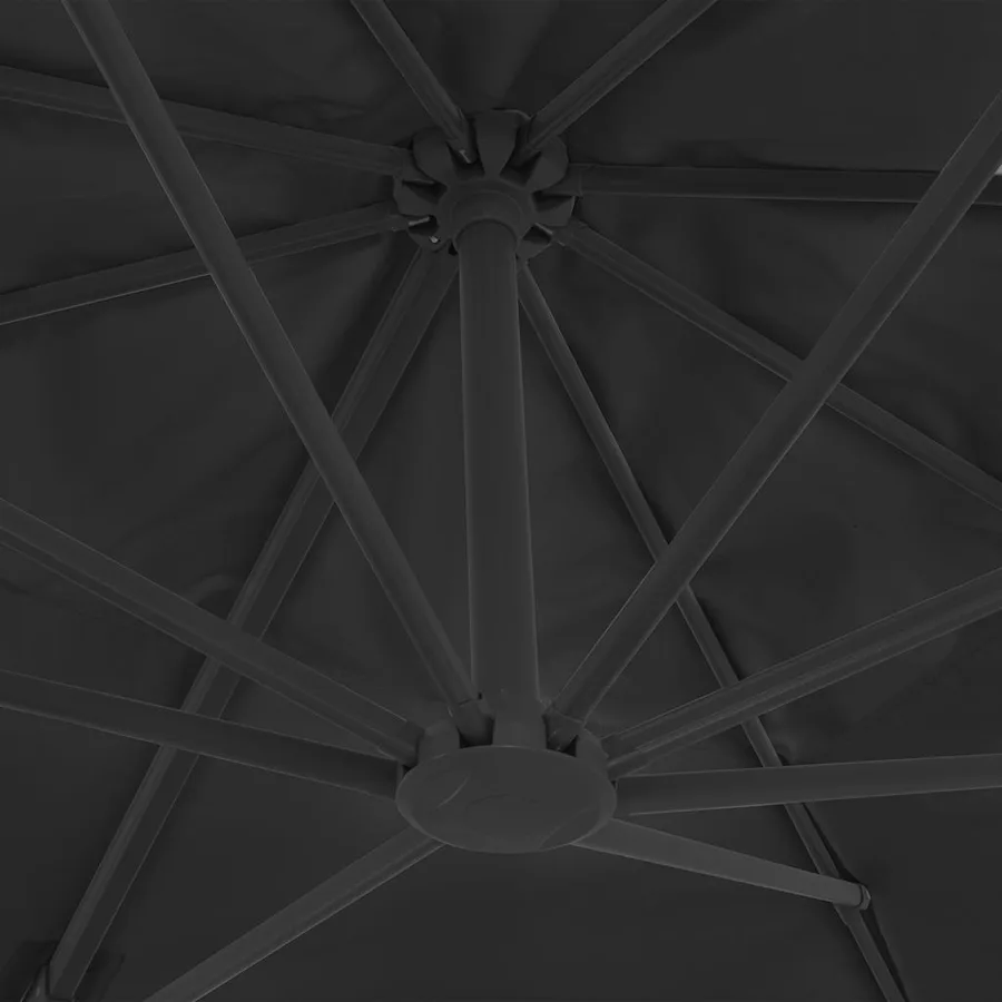 Parasol de jardin déporté avec mât en aluminium 400 x 300 cm Anthracite - 6