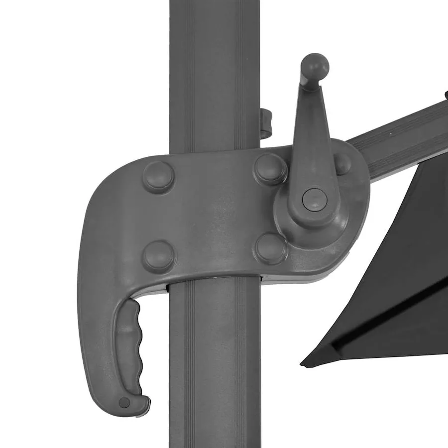 Parasol de jardin déporté avec mât en aluminium 400 x 300 cm Anthracite - 7