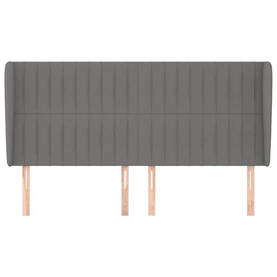 Tête de lit avec oreilles Gris foncé 183x23x118/128 cm Tissu - 3