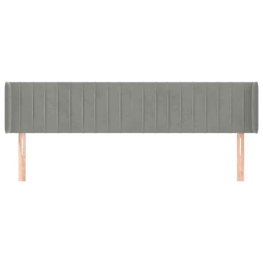 Tête de lit avec oreilles Gris clair 183x16x78/88 cm Velours - 3