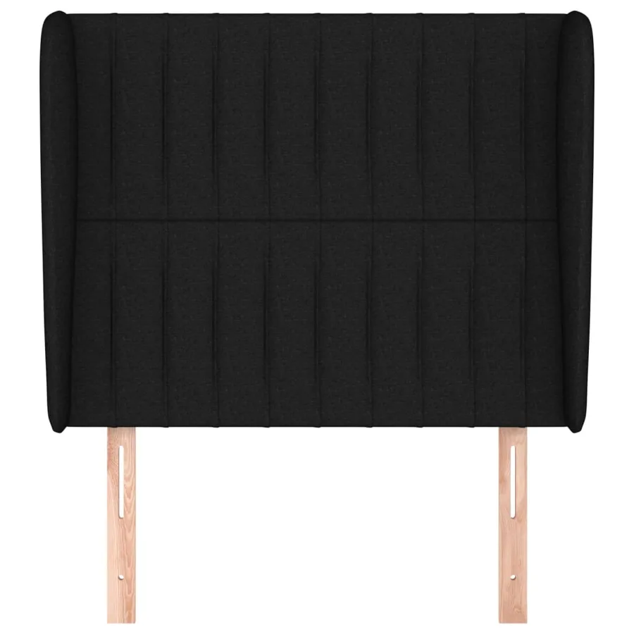 Tête de lit avec oreilles Noir 93x23x118/128 cm Tissu - 3