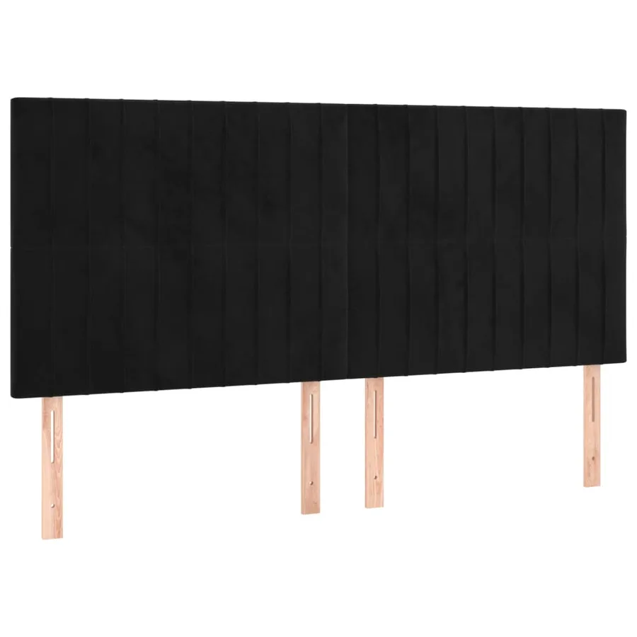 Tête de lit à LED Noir 180x5x118/128 cm Velours - 4