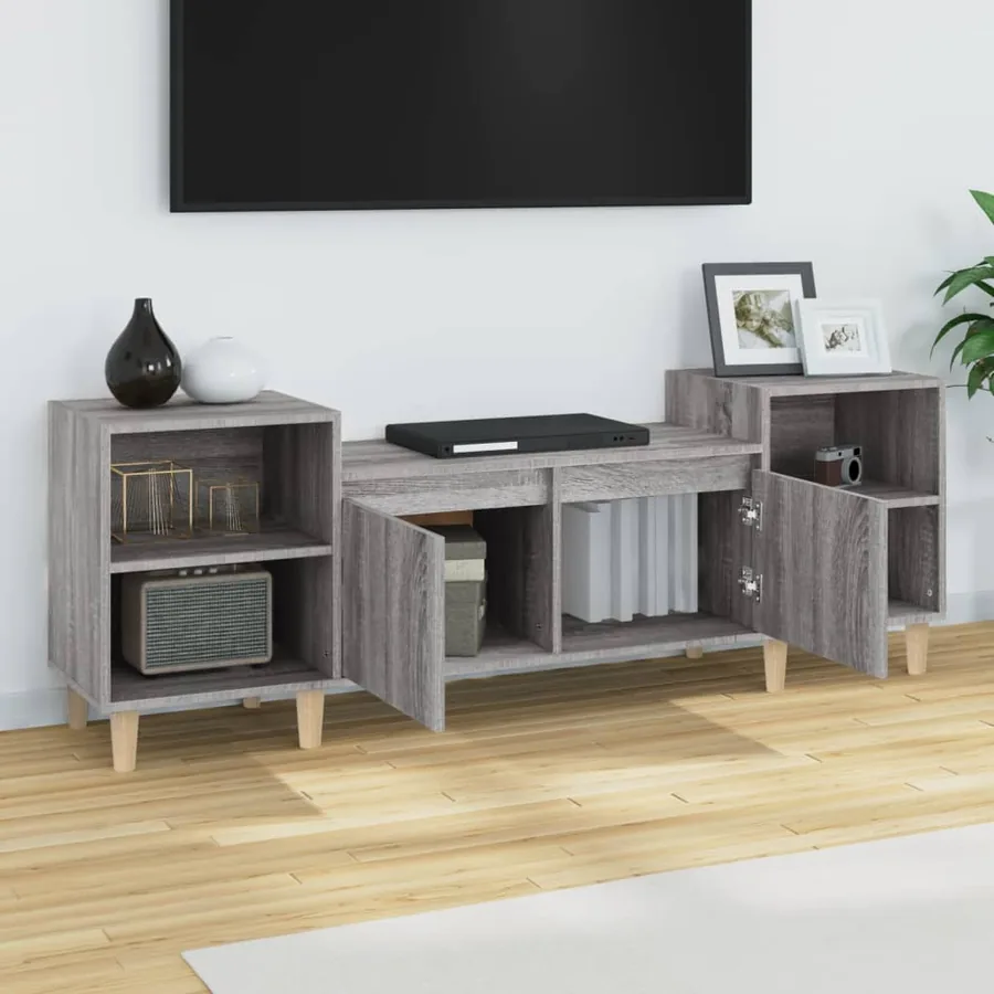Meuble TV Sonoma gris 160x35x55 cm Bois d'ingénierie - 3