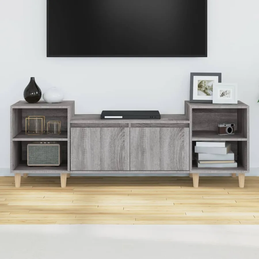 Meuble TV Sonoma gris 160x35x55 cm Bois d'ingénierie - 4