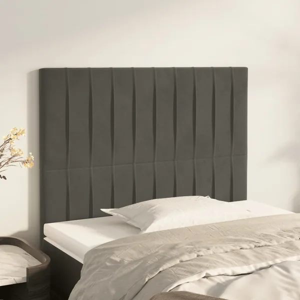 Tête de lit Gris foncé 90x5x118/128 cm Velours