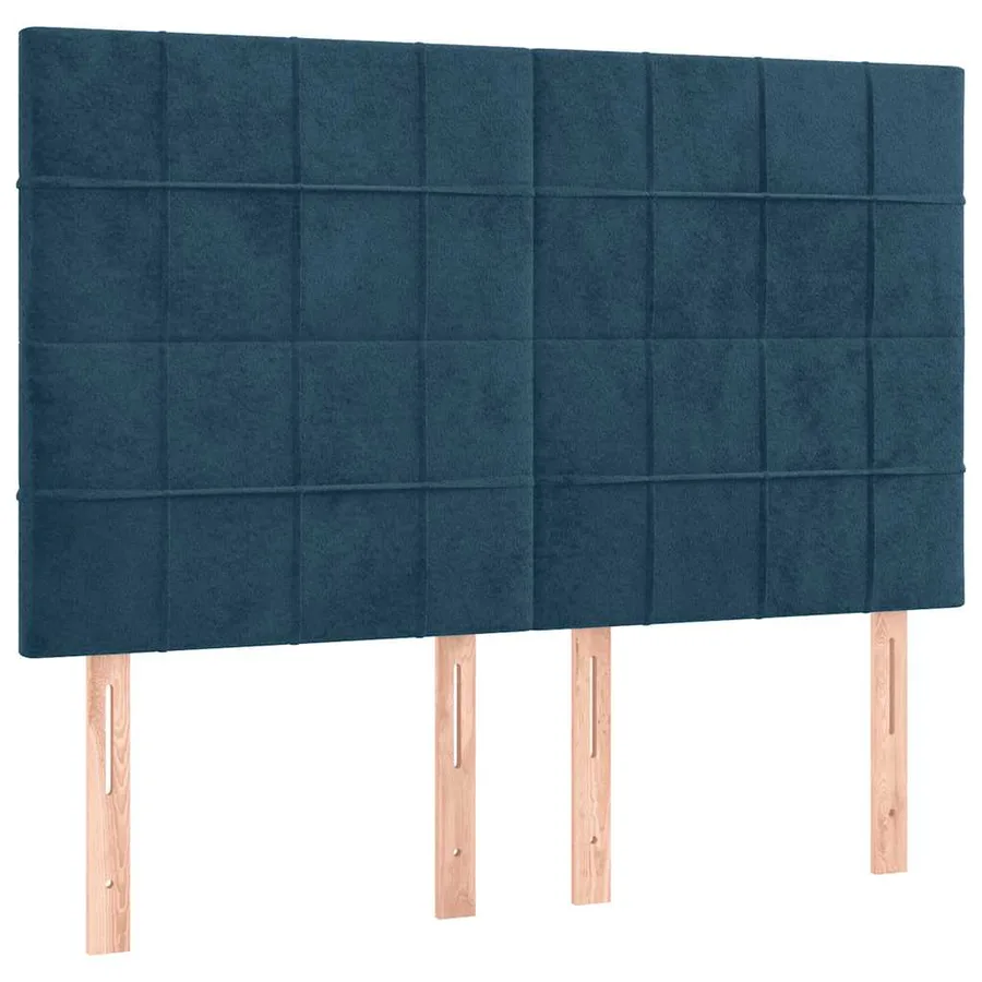 Tête de lit à LED Bleu foncé 144x5x118/128 cm Velours - 4