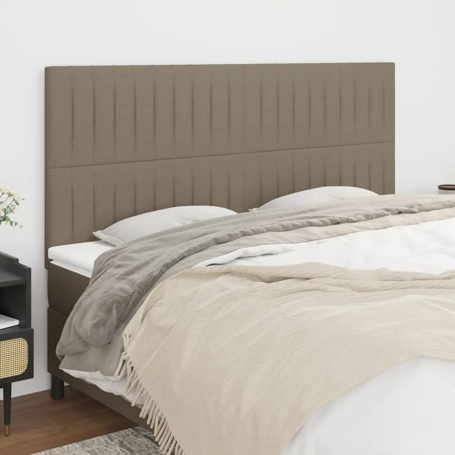Tête de lit Taupe 180x5x118/128 cm Tissu
