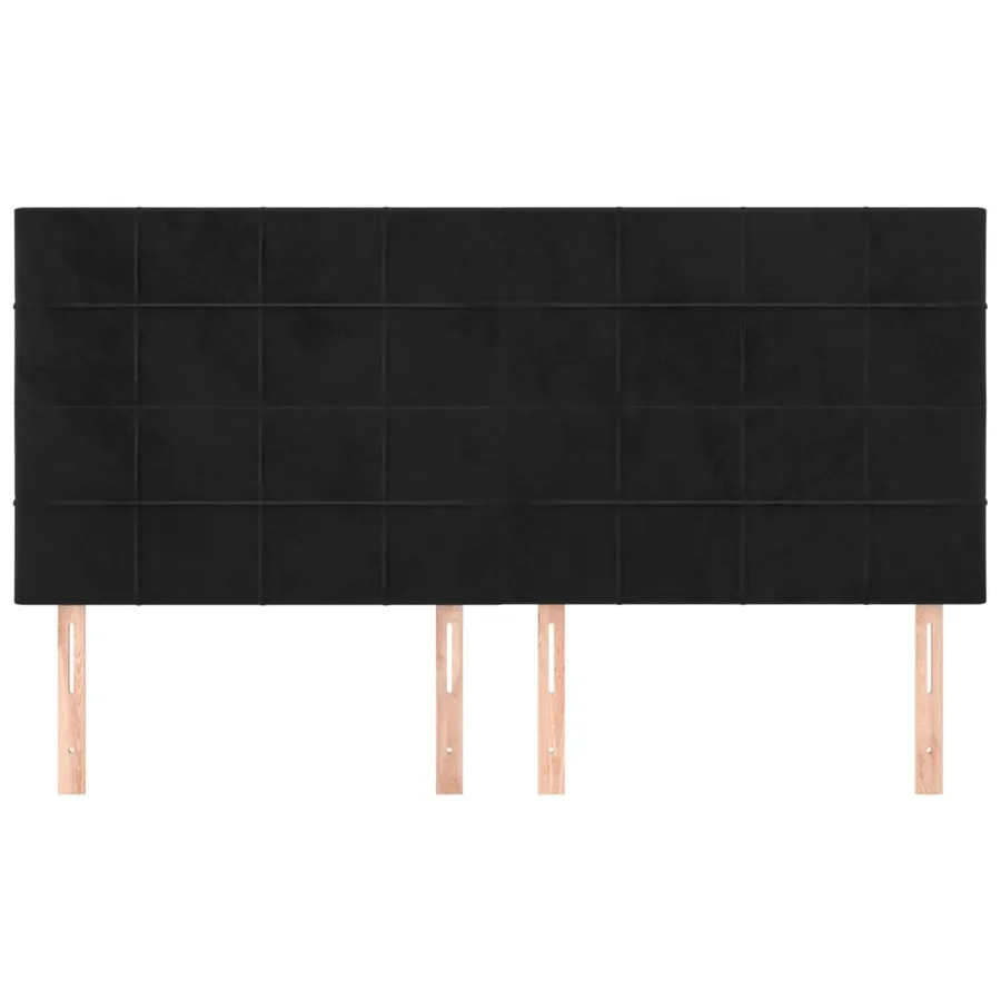 Tête de lit Noir 180x5x118/128 cm Velours - 3