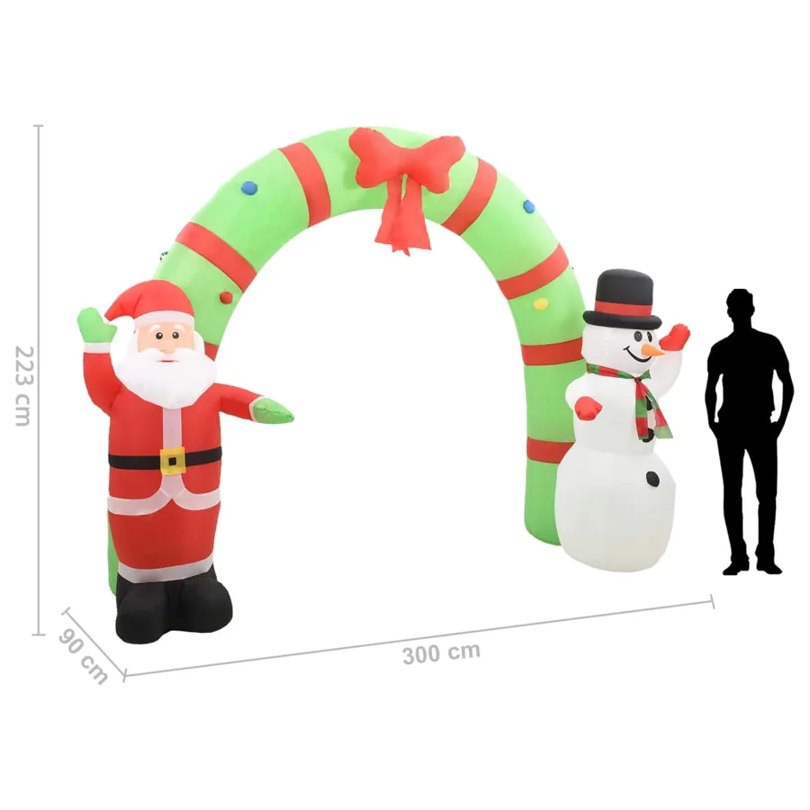 Arche gonflable avec Père Noël et bonhomme de neige LED 223 cm - 11