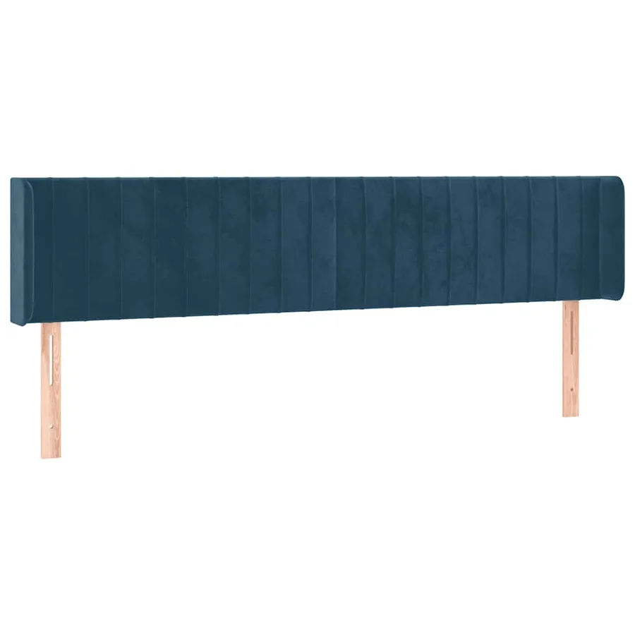 Tête de lit avec oreilles Bleu foncé 183x16x78/88 cm Velours - 2