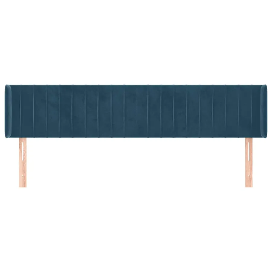 Tête de lit avec oreilles Bleu foncé 183x16x78/88 cm Velours - 3