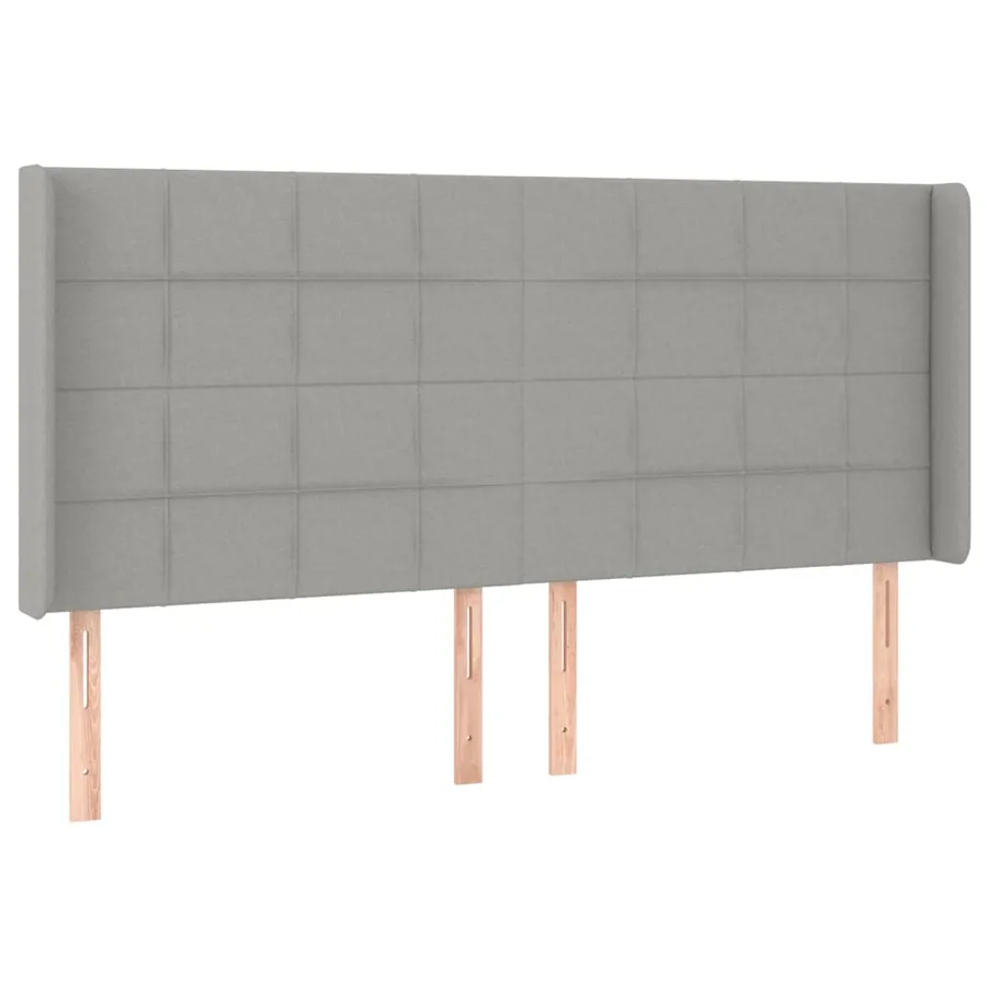 Tête de lit avec oreilles Gris clair 183x16x118/128 cm Tissu - 2