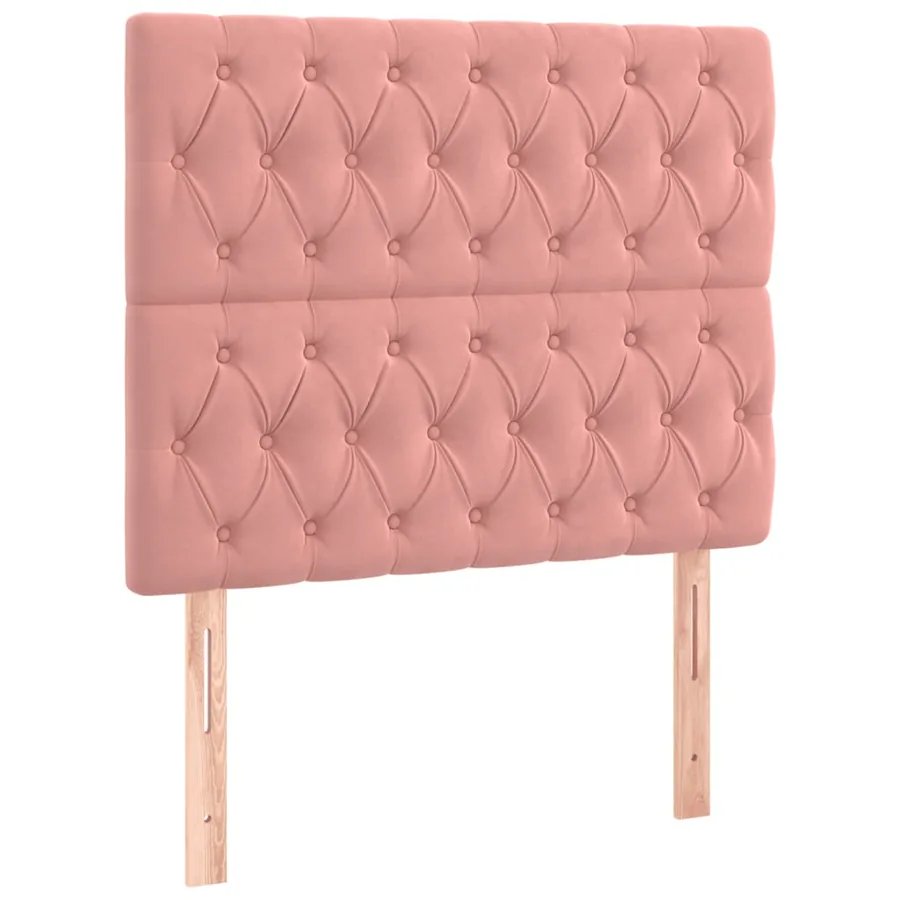 Cadre de lit sans matelas rose 100x200 cm velours - 8