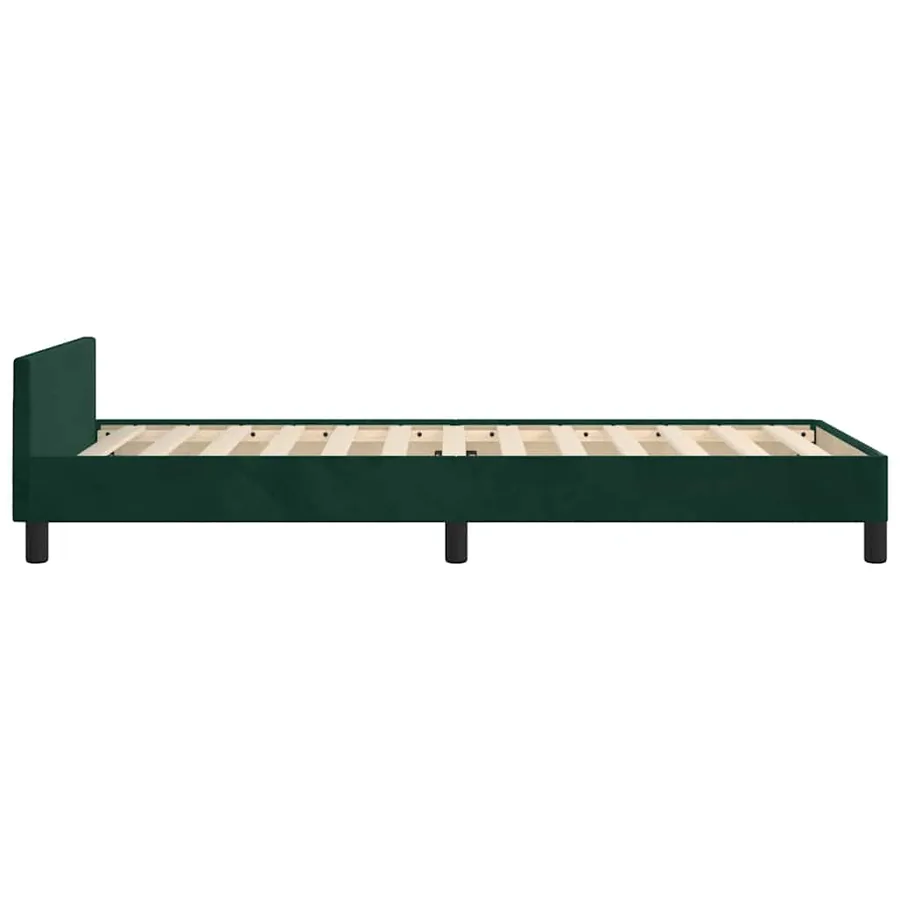 Cadre de lit sans matelas vert foncé 100x200 cm velours - 8