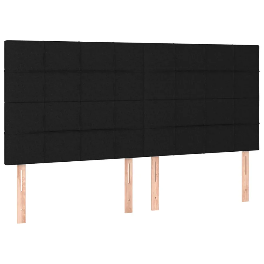 Tête de lit à LED Noir 200x5x118/128 cm Tissu - 4