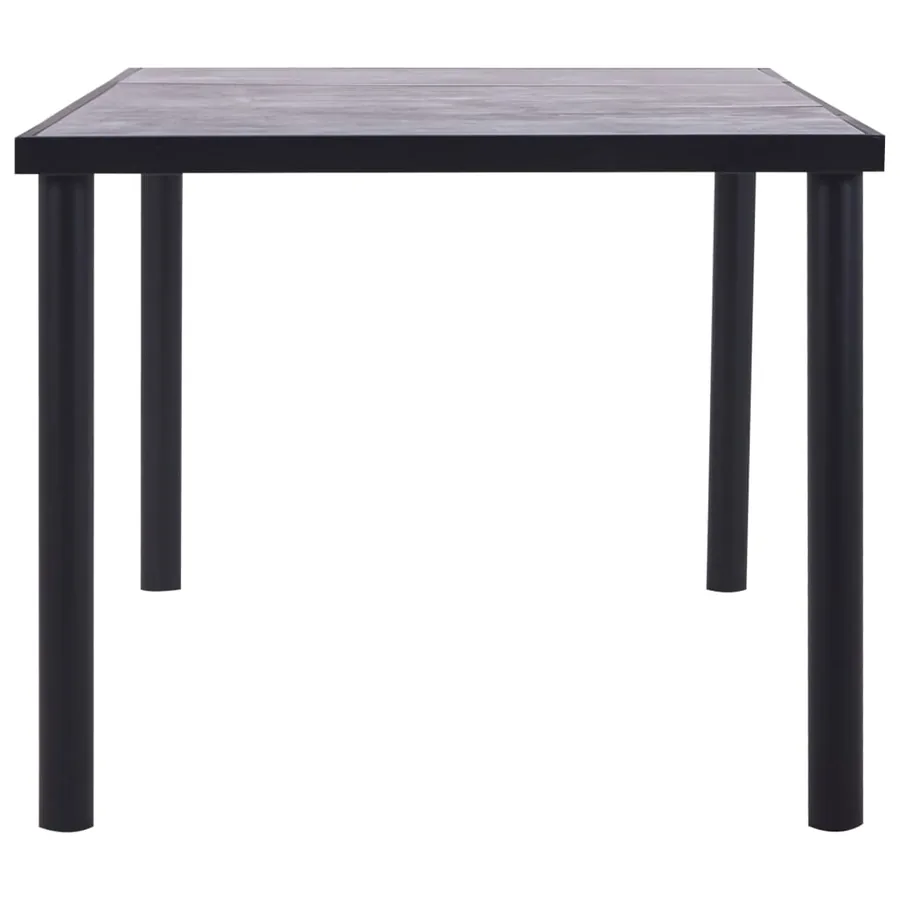 Table à manger Noir et gris béton 200x100x75 cm MDF - 3