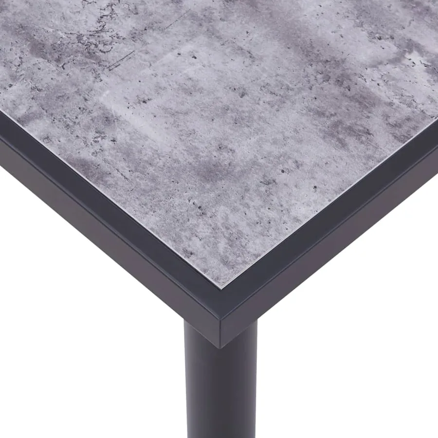 Table à manger Noir et gris béton 200x100x75 cm MDF - 4