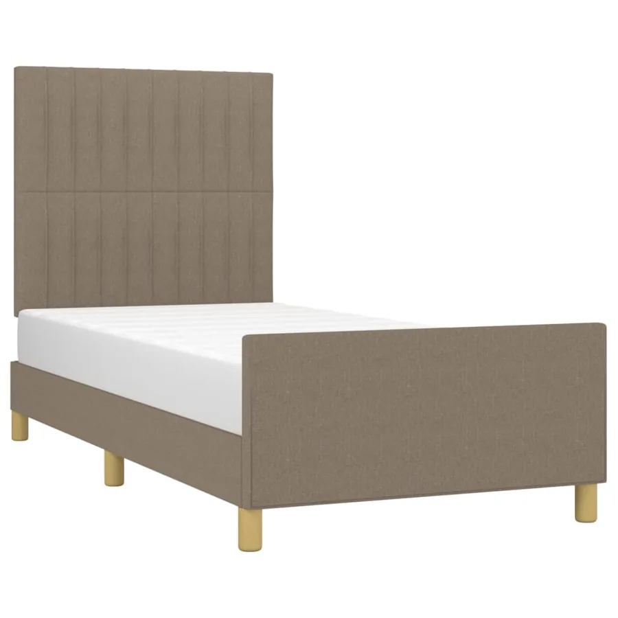 Cadre de lit sans matelas taupe 100x200 cm tissu - 3