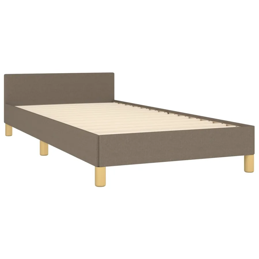 Cadre de lit sans matelas taupe 100x200 cm tissu - 5