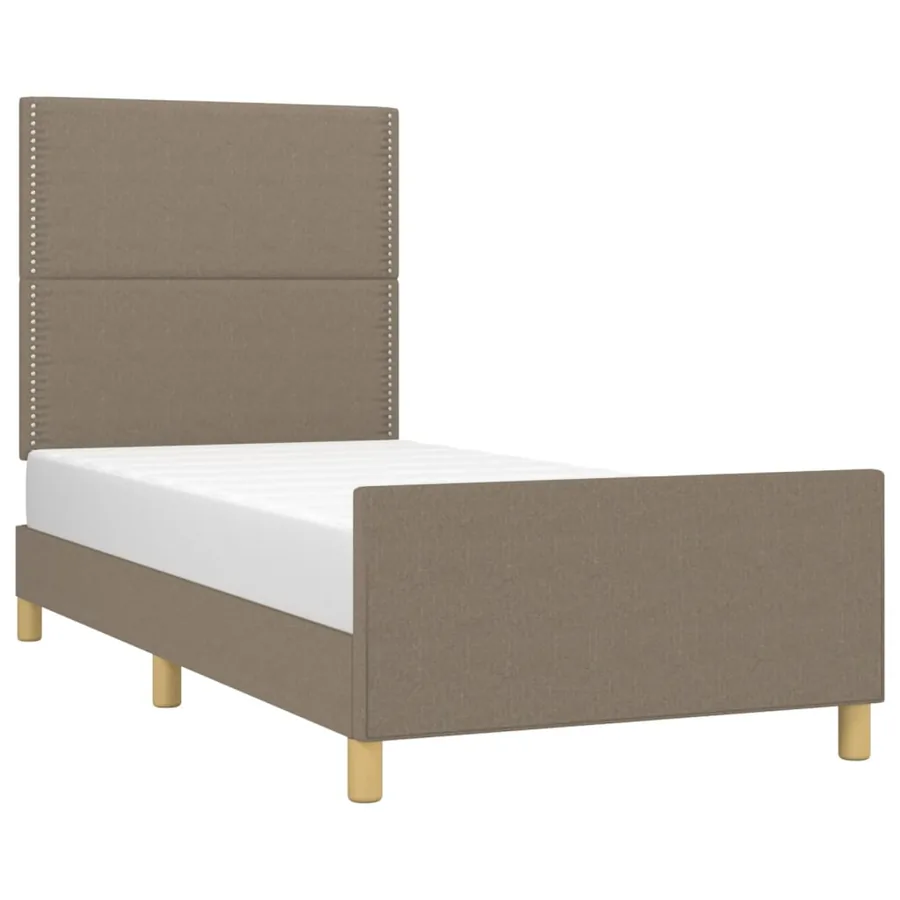 Cadre de lit sans matelas taupe 100x200 cm tissu - 3