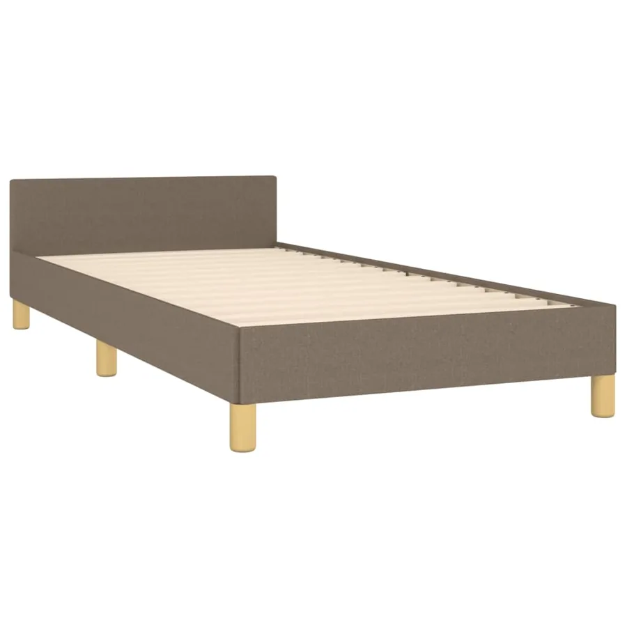 Cadre de lit sans matelas taupe 100x200 cm tissu - 5