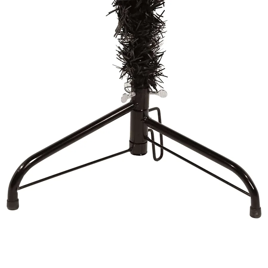Demi sapin de Noël artificiel mince avec support Noir 240 cm - 7