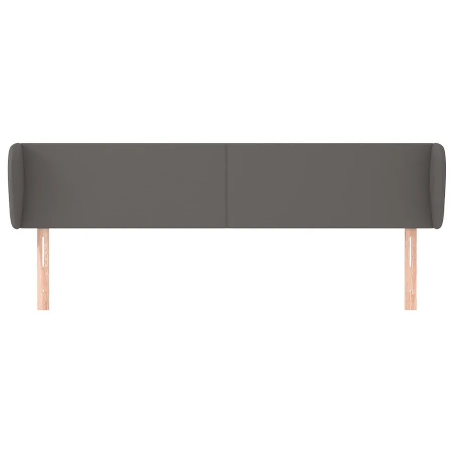Tête de lit avec oreilles Gris 203x23x78/88 cm Similicuir - 3