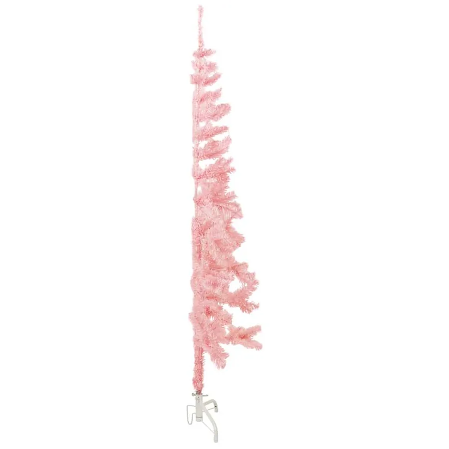 Demi sapin de Noël artificiel mince avec support Rose 180 cm - 5