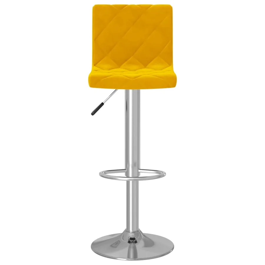 Tabourets de bar lot de 2 jaune moutarde velours - 4