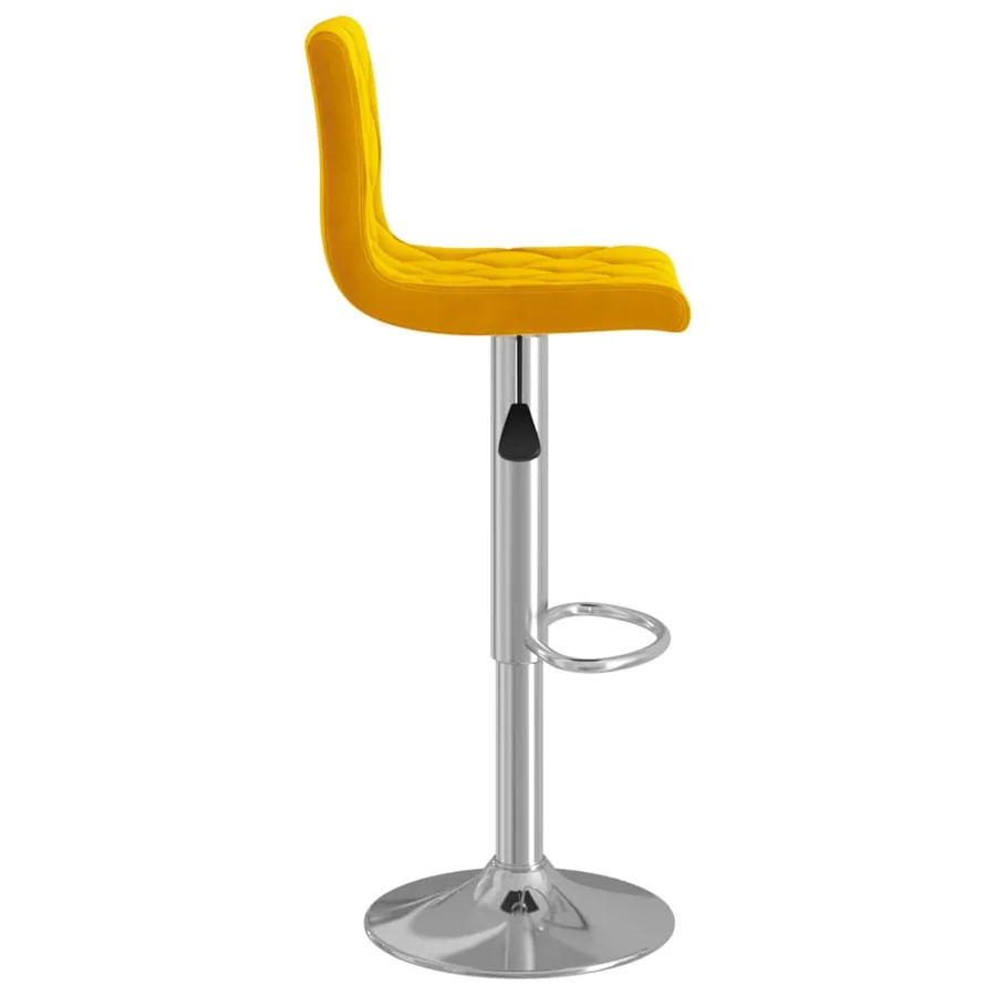 Tabourets de bar lot de 2 jaune moutarde velours - 5