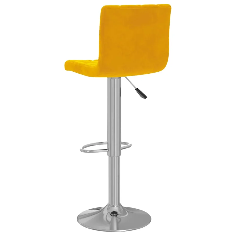 Tabourets de bar lot de 2 jaune moutarde velours - 6