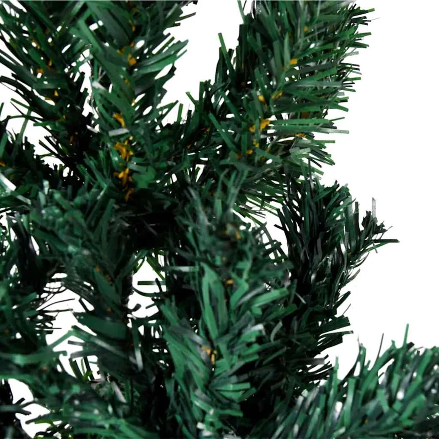 Demi sapin de Noël artificiel mince avec support Vert 120 cm - 6