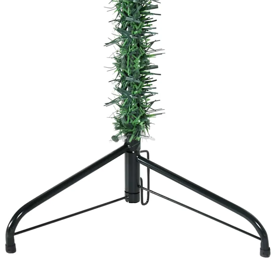 Demi sapin de Noël artificiel mince avec support Vert 120 cm - 7
