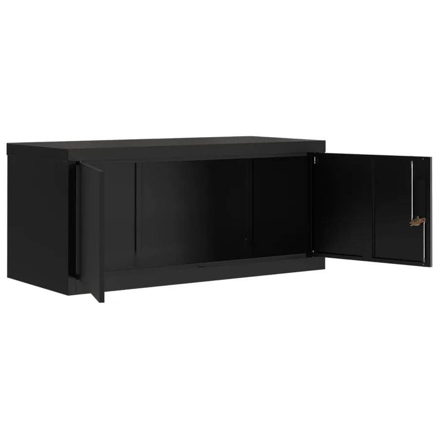 Classeur noir 90x40x40 cm acier - 4