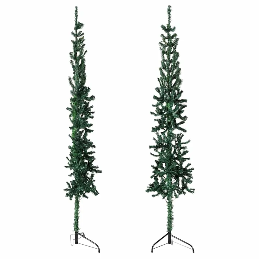 Demi sapin de Noël artificiel mince avec support Vert 150 cm - 4