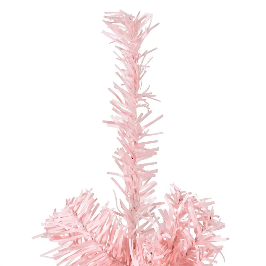 Demi sapin de Noël artificiel mince avec support Rose 240 cm - 6