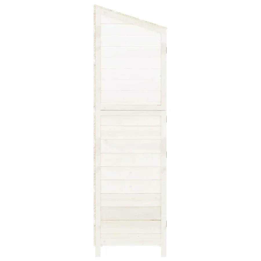 Remise de jardin Blanc 102x52x174,5 cm Bois de sapin solide - 5
