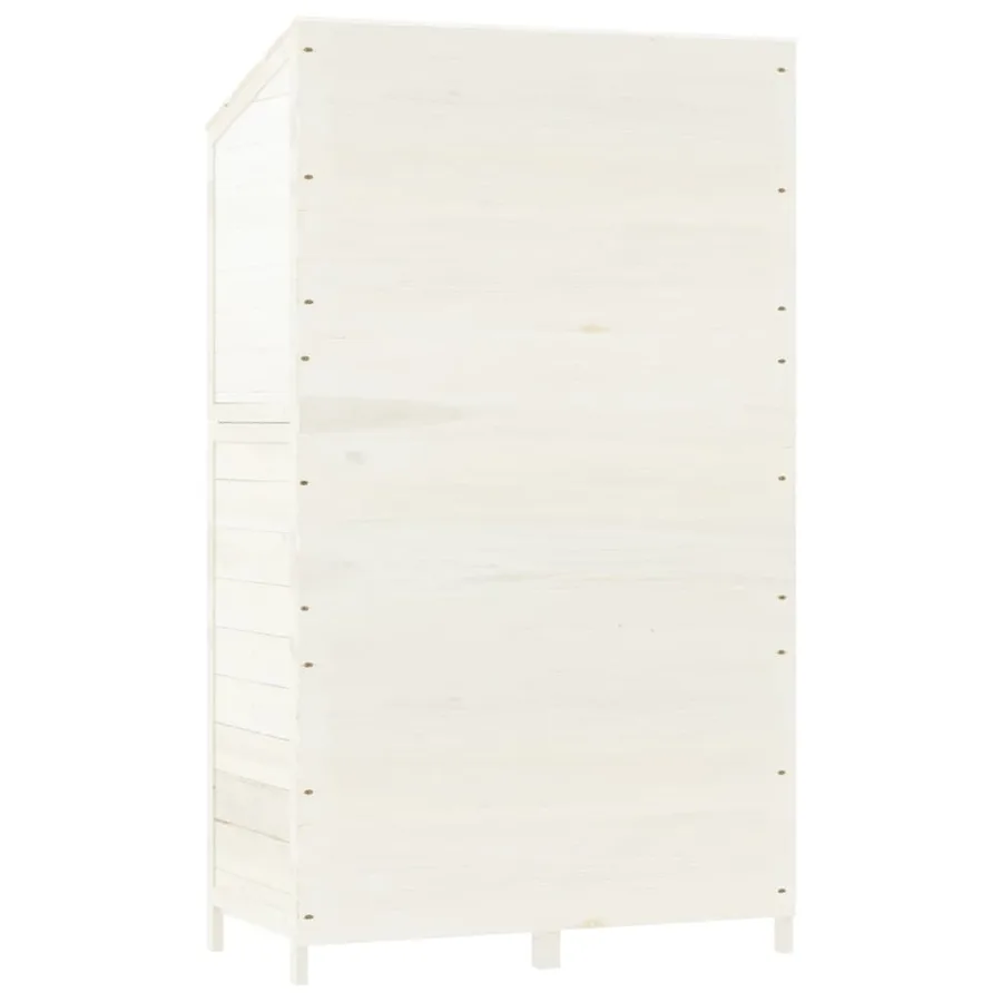 Remise de jardin Blanc 102x52x174,5 cm Bois de sapin solide - 6