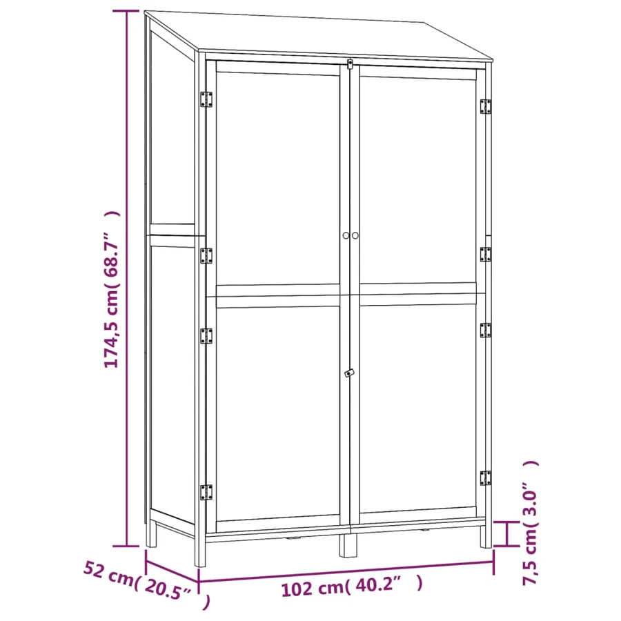 Remise de jardin Blanc 102x52x174,5 cm Bois de sapin solide - 8