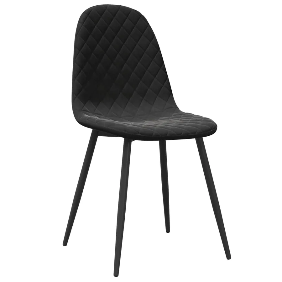 Chaises à manger lot de 2 Noir Velours - 3