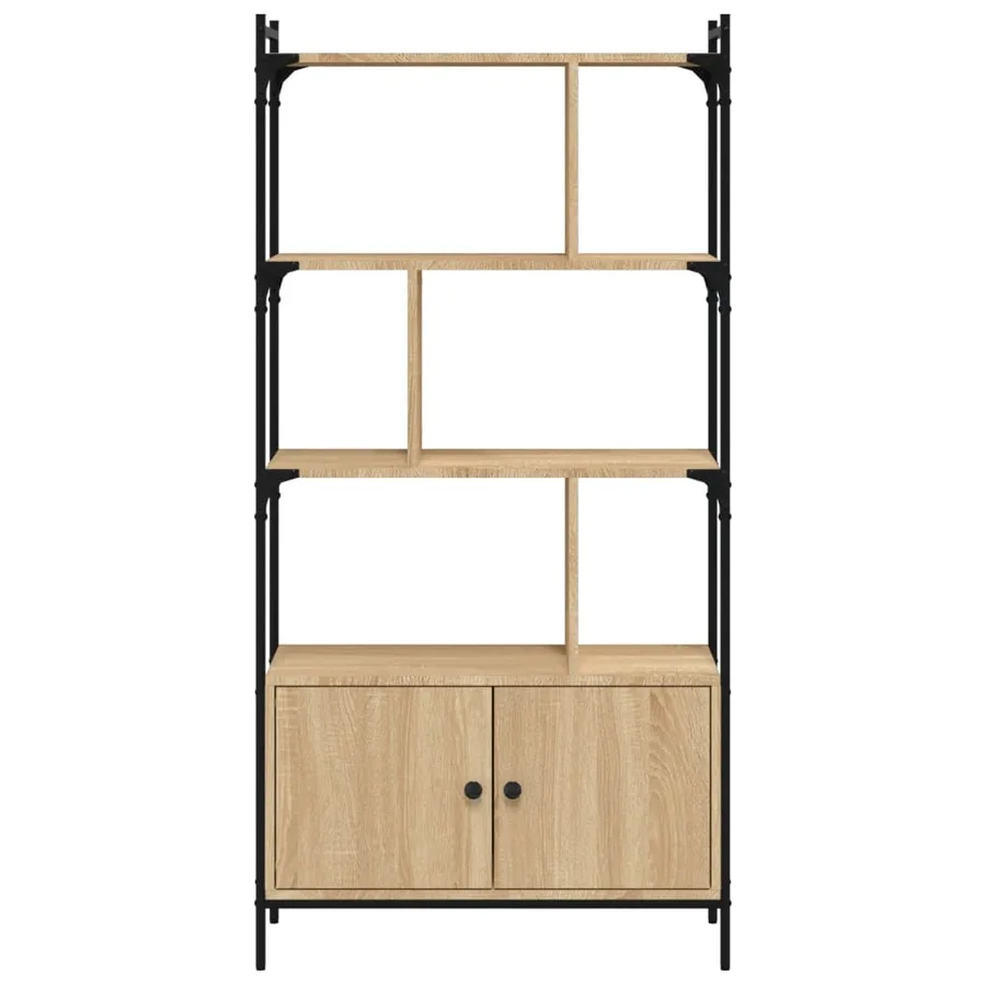 Bibliothèque avec portes Chêne Sonoma 76,5x30x154,5 cm Bois d'ingénierie - 5