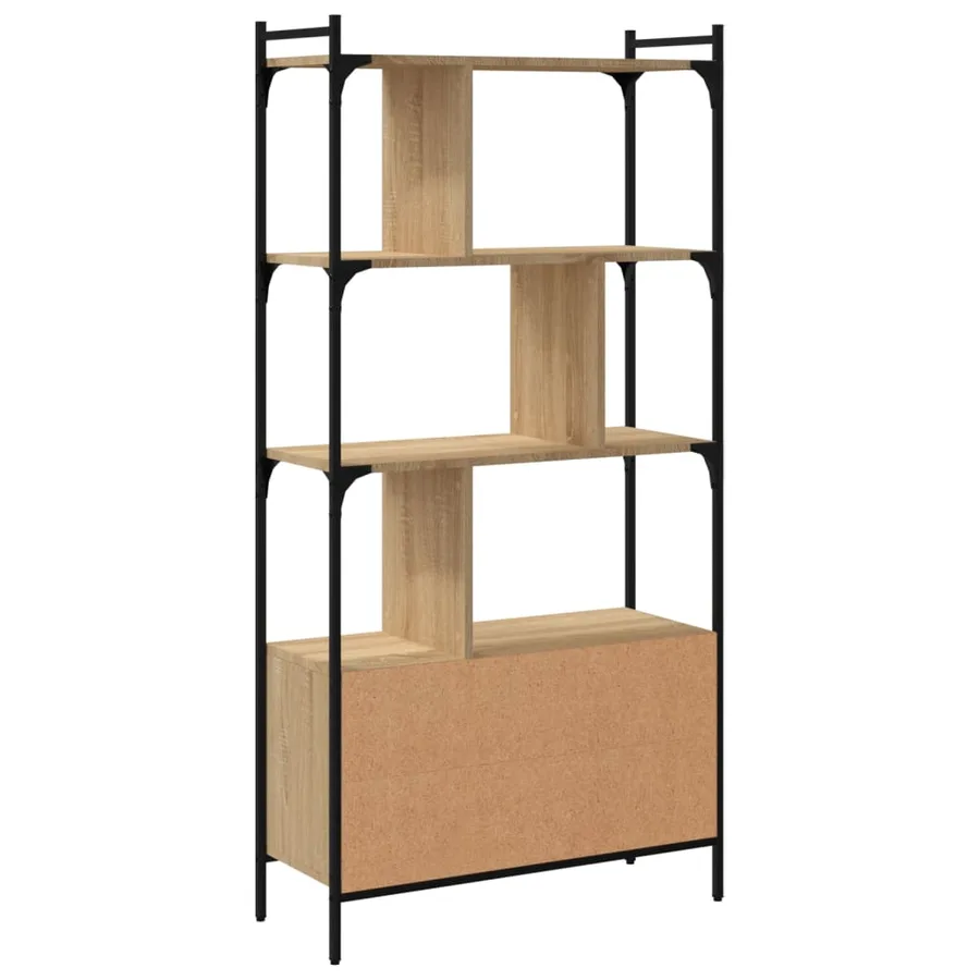 Bibliothèque avec portes Chêne Sonoma 76,5x30x154,5 cm Bois d'ingénierie - 7