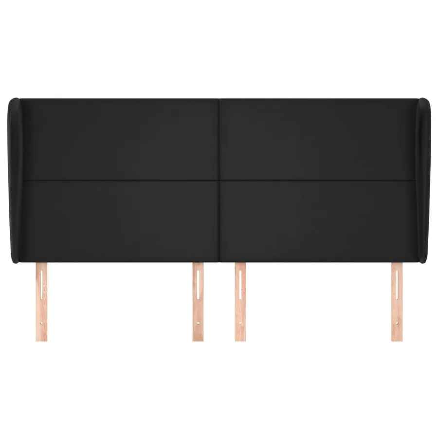 Tête de lit avec oreilles Noir 183x23x118/128 cm Similicuir - 3